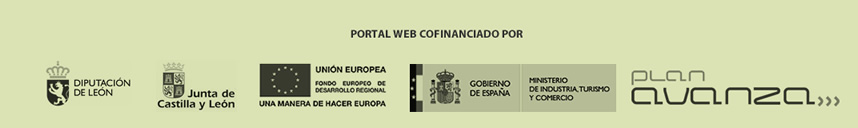 Cofinanciado por: Diputación de León; Junta de Castilla y León; Unión Europea; Ministerio de Industria, Turismo y Comercio; Plan Avanza